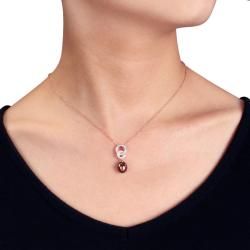 Miadora Pink Silver FW Chocolate Pearl and 1/10ct TDW Diamond Necklace (G H, I3) (8 8.5 mm) Miadora Pearl Necklaces