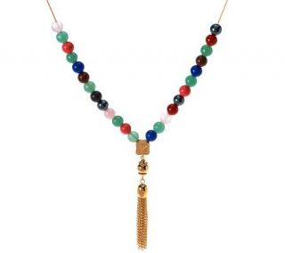 Jacqueline Kennedy Worry Bead Tassel Necklace —