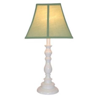 White Resin Table Lamp   Sage