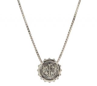 Barry Cord Sterling Spanish Doubloon Necklace —