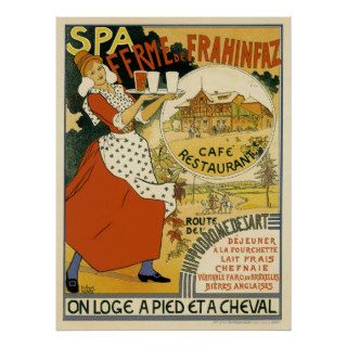 Vintage Art Nouveau; Beer Bar Cafe and Restaurant Poster