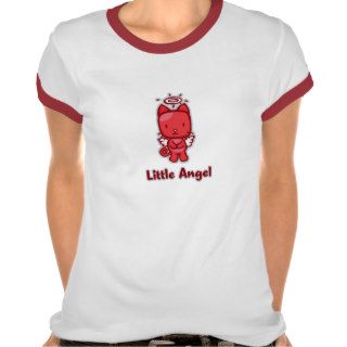 "Little AngelLittle Devil" Ladies Ringer Shirts