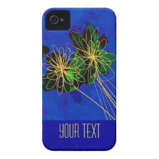 iphone4 case cute  flower art blue and yellow iPhone 4 case