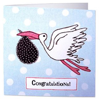 new baby stork card by jenny arnott cards & gifts