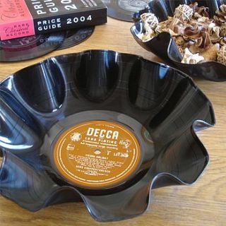 fluted vinyl record bowls by vinyl village