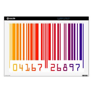 Rainbow Barcode Decal For 17" Laptop