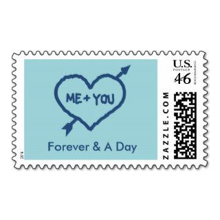Heart and Arrow Postage  Blue