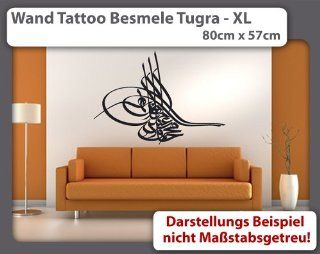 Wand Tattoo Besmele Tugra XL   80cm x 57cm   Duvar Tattoo   24 mgliche Farben Küche & Haushalt