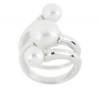 Honora Cultured Pearl Triple Row Sterling Wrap Ring —