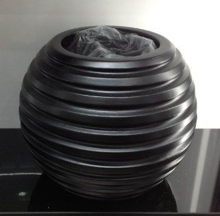 Dekovase Kugel Vase Blumenvase 22 x 17 cm Deko Modern Design Keramik schwarz Küche & Haushalt