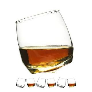 hand blown round bottom whiskey tumblers by nest