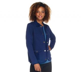 Isaac Mizrahi Live Quilted Snap Front Barn Jacket —