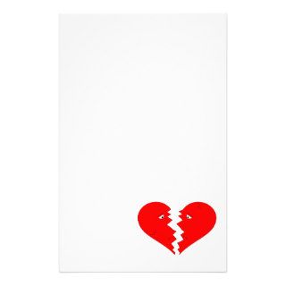 Broken Heart Face Stationery Paper