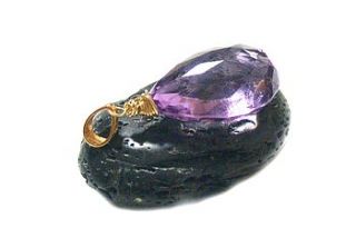 large amethyst pendant gold necklace by prisha jewels