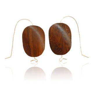 Sterling Silver and Robles Wood Drop Earrings, Kirsten Sander Jewelry