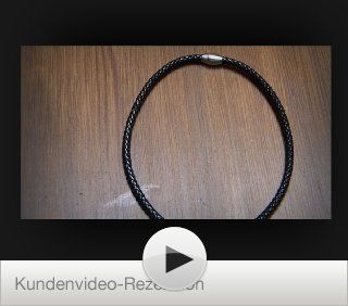 DonDon geflochtene Leder Halskette mit Edelstahl Magnet Verschluss in Samtbeutel Lnge 50 cm Schmuck