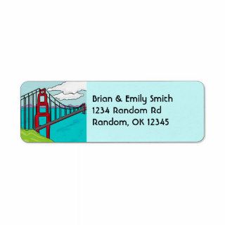 San Francisco Cali golden gate custom labels