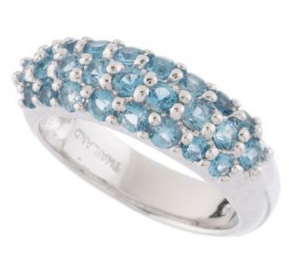 Sterling 1.25 ct tw London Blue Topaz Pave Band Ring —