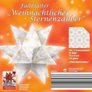 Faltbltter Weihnachtlicher Sternenzauber   Motiv Sternenfunken, 15 x 15 cm  33 Blatt Baumarkt