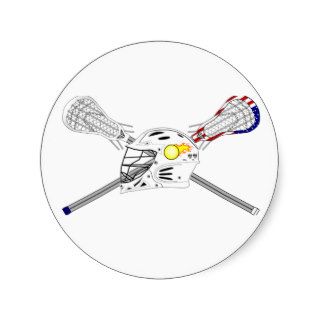 Lacrosse sticks with helmet round sticker