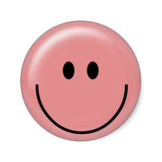 Happy pink smiley face stickers