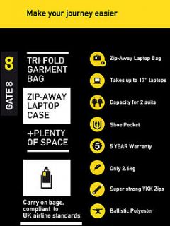 carry on garment bag + zip away laptop case by james & longbourne