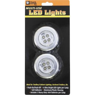 Multi-Use LED Push Lights — 2-Pk., 4 LEDs Per Light  Flashlights