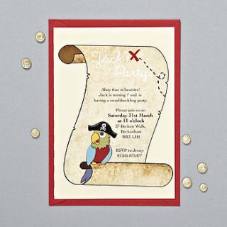personalised pirate party invitations by bonnie blackbird