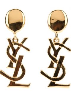 Yves Saint Laurent Vintage Logo Earrings