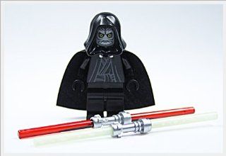LEGO Star Wars Minifigur   EMPERATOR Imperator Palpatine + 2 Doppellaserschwerter (rot, Glow in the Dark   leuchtet im dunkeln) Spielzeug