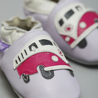 retro camper soft leather baby shoes by pre shoes