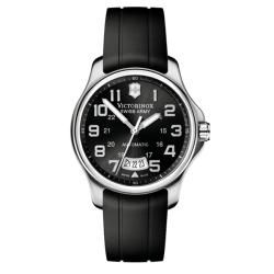 Victorinox Swiss Army Men's Officer's Automatic Black Dial, Rubber Strap Watch Victorinox Swiss Army Men's Swiss Army Watches