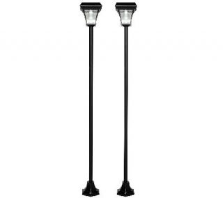Set of 2 Solar Powered 6.5 Patio Lights with Metal Base —