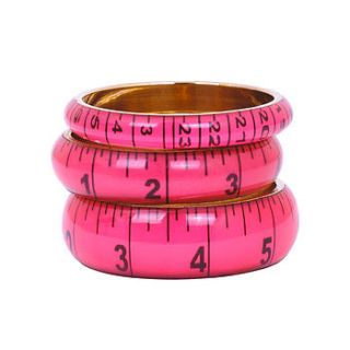 pink tape measure bangle by bloom boutique