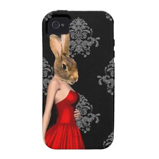 Bunny in red dress iPhone 4 cases