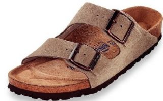 Womens Birkenstock Arizona Taupe Suede Soft Footbed Sandal   Clog ( Foam added to the footbed for a softer ride and more immediate comfort ) 44 N Shoes
