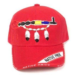 RED NATIVE PRIDE INDIAN EMBROIDERED HAT CAP ADJ NEW  Sports Related Merchandise  Sports & Outdoors