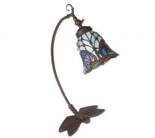 Tiffany Style Handcrafted 17 1/4 Dragonfly Accent Lamp —