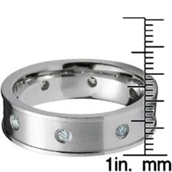 Men's Stainless Steel Cubic Zirconia Band Ring West Coast Jewelry Men's Rings