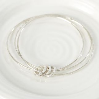 sterling silver triple ring bangle by suzy q