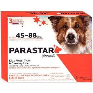 Novartis Parastar Plus Flea and Tick Control for Dogs, 45 to 88 Pound, Red  Pet Flea Drops 