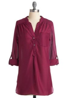 Pam Breeze ly Tunic in Wine  Mod Retro Vintage Short Sleeve Shirts
