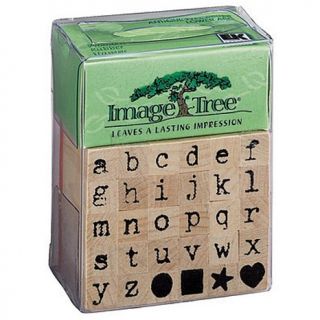 EK Success Image Tree Wood Handle Rubber Stamp Set   Antique Typewriter Alphabe