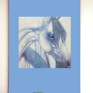 blue eyed arabian horse oil painting by gill bustamante   artist