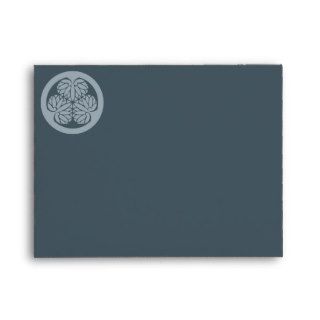 Tokugawa Aoi Japanese Mon Family Crest Muted Blue Envelopes