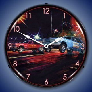 Bruce Kaiser "Lift Off" Drag Race Wheelie Clock  Wall Clocks  