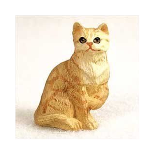 Orange Tabby Miniature Cat Figurine   Collectible Figurines