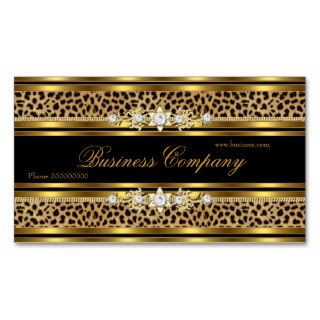 Elegant Gold Leopard Black ORNATE Business Card Templates