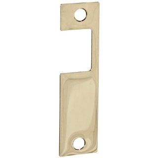HES Stainless Steel K Faceplate for 1006 Series Electric Strikes for Mortise Lockset with Deadlatch Above the Latchbolt, Bright Brass Finish Door Handles