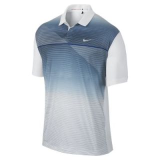 Nike TW Seasonal Bold Stripe Mens Golf Polo   White
